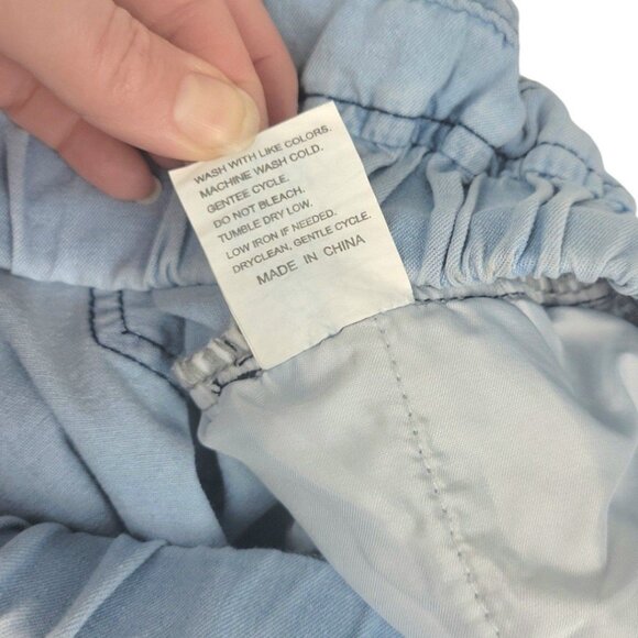 Womens XL comfy elastic tie waist wide leg relaxed light wash distressed jeans - Picture 6 of 11